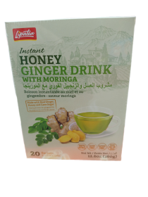 مشروب Instant Honey طبيعي 100% بدون جلوتين بدون كافيين بنكهة العسل والزنجبيل الفوري مع المورينجا