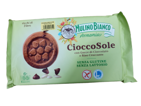 بسكويت ايطالي مولينو بيانكو بالكاكاو والشوكولاتة بدون جلوتين وبدون لاكتوز 250غم