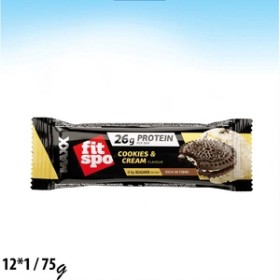 بروتين بار فت سبو ماكس 26 غم بروتين بالكوكيز والكريمة قليل السكر خالي من الجلوتين 75غم